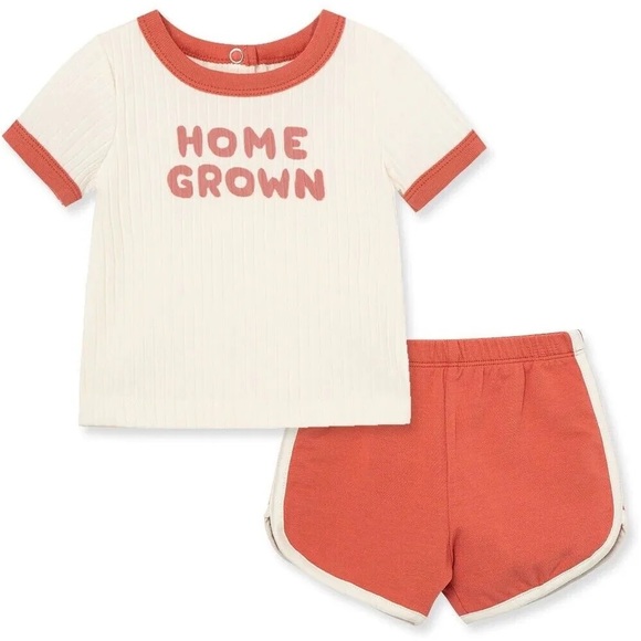 Focus Kids RED/CREAM Homegrown 2-Piece Short Set - Picture 2 of 10
